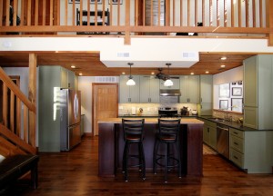 green-kitchen-with-loft-south-falls-construction     
